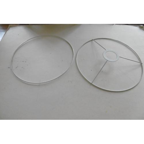 Jeu De 2 Cercles Abat Jour Diametre 25 Cm Émaillé Blanc P.W.I.