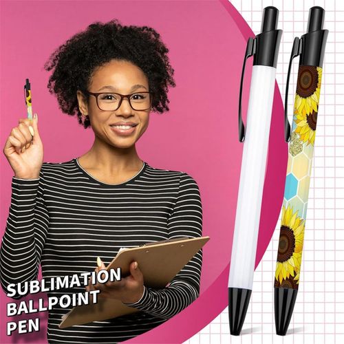 20 Stylos De Sublimation Stylo De Transfert De Chaleur Vierge Stylo À Bille De Sublimation Avec Film Rétractable Stylo À Pince Personnalisé En Aluminium