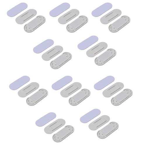 10 Pièces Support De Multiprise Blanc Support De Multiprise, Fixateur Mural Auto-Adhésif, Sans Poinçon