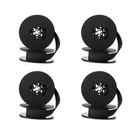 4 Pièces De Machine À Écrire Double Bobine Encre Pièce Rechange Pour La Plupart Des Machines (Noir)