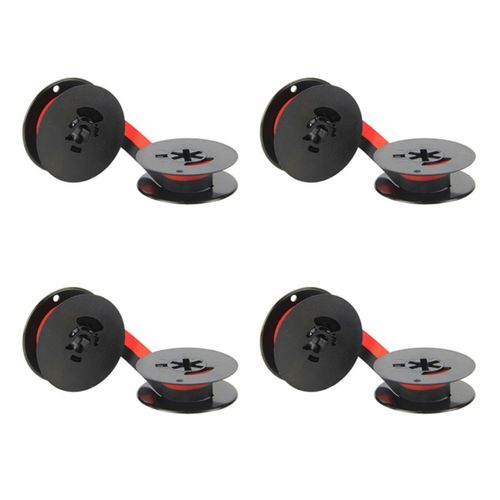 4 Pièces De Machine À Écrire Double Bobine D'encre Pièce Rechange Pour La Plupart Des Machines (Noir Et Rouge)