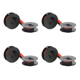 4 Pièces De Machine À Écrire Double Bobine D'encre Pièce Rechange Pour La Plupart Des Machines (Noir Et Rouge)