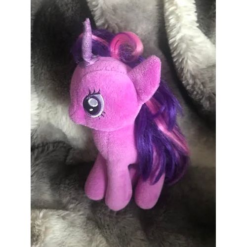 Peluche Doudou Little Poney Violet Parme Rose 21 Cm