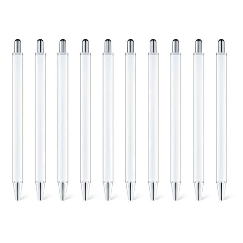 10 Pièces Stylo De Sublimation Vierge Sans Pincement Emballage Rétractable, À Bille Par Transfert Chaleur, Pour Le Bureau Bricolage