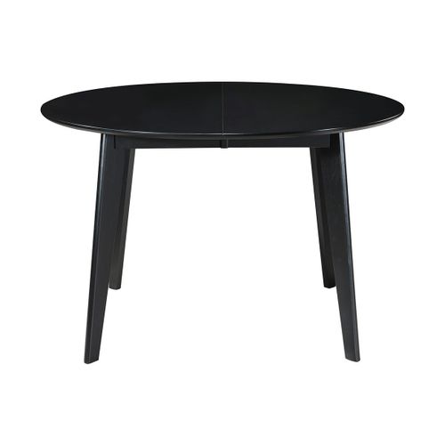 Table À Manger Design Extensible Ronde Noire L120-150 Cm Leena