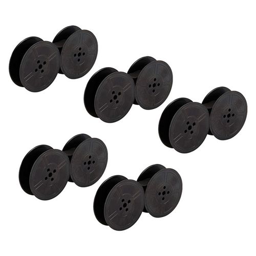 5 Pièces De Machine À Écrire Double Bobine Rechange Pour La Plupart Des Machines Écrire, Noir