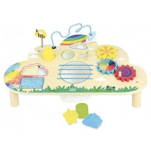 Table D'eveil En Bois Multicolore 8 Activites (Formes, Engrenages, Labyrinthe...) - 42x25x14cm - Jouets Bebe - Des 18 Mois