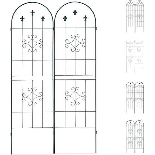 Treillis Clôture Plante Grimpante Arche Jardin Fer Set De 2 Vert Helloshop26 13_0002896_4