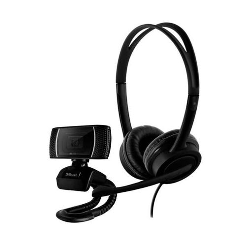 Trust Doba 2in1 Negro Home Office Set Webcam 720p Hd Y Auriculares Usb Con Micro