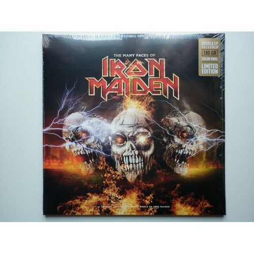 Iron Maiden Double 33t Vinyles The Many Faces Of Iron Maiden Vinyle Couleur Rouge Et Jaune