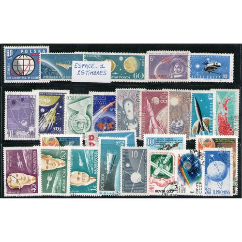 Lot De 25 Timbres "Espace" Tous Différents