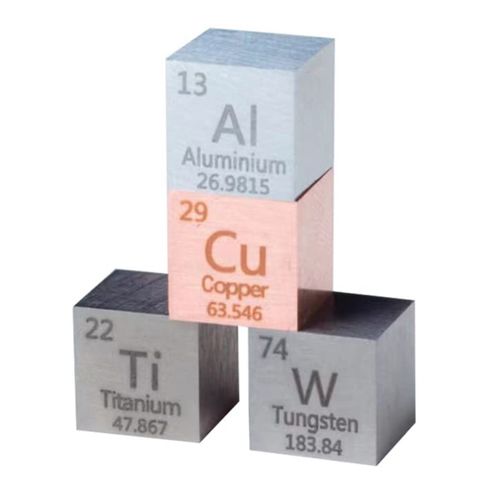 Element-Cube Set-10mm Element-Cubes Aluminium Titane Cuivre Tungstène Métal Dés Pour Éléments Collections De Table Périodique