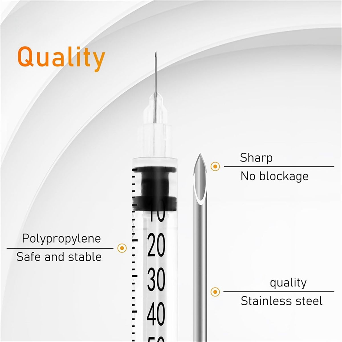 Seringue Insvlin 1 Ml/Cc, Seringues U-100 Avec Bote De 31g ... - 3