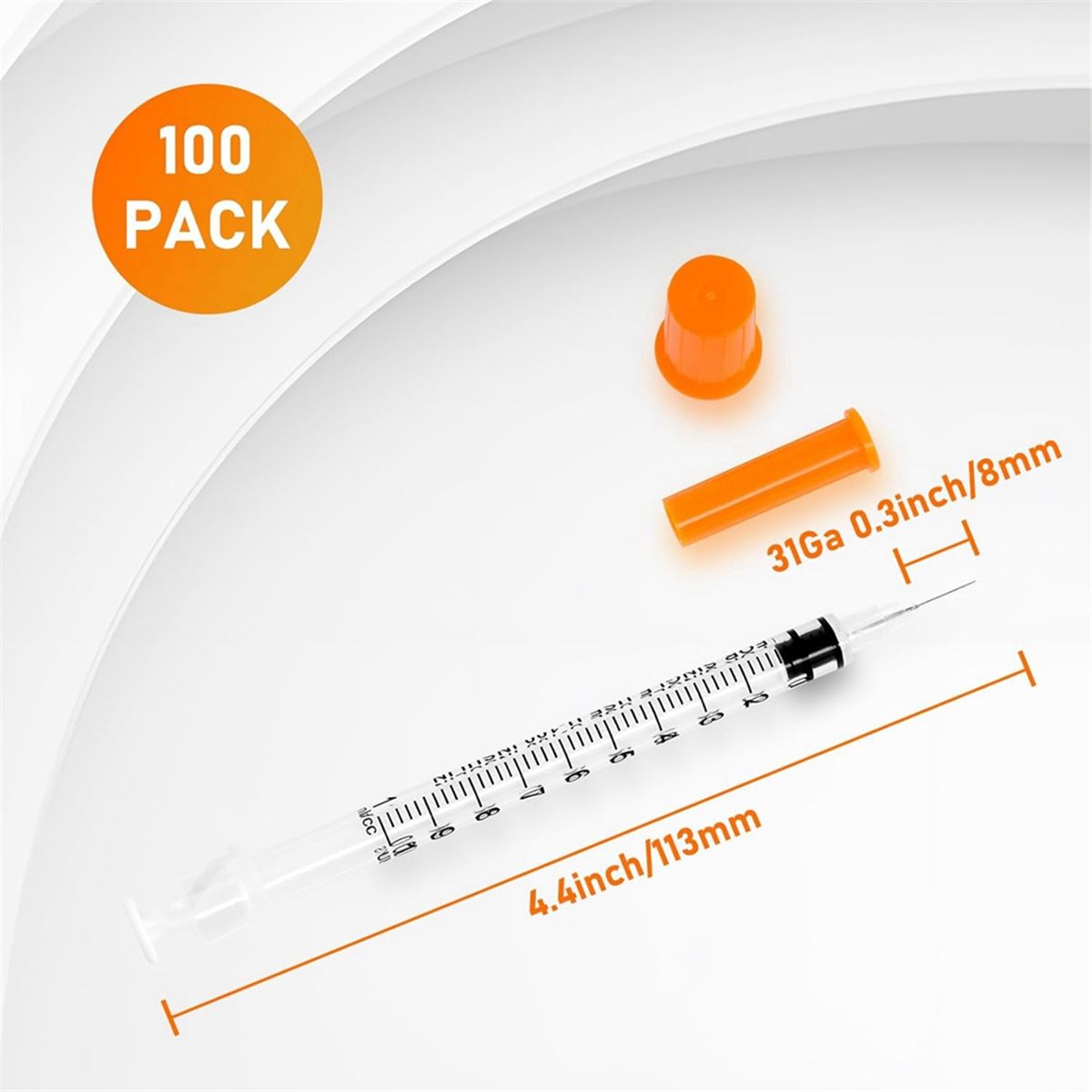 Seringue Insvlin 1 Ml/Cc, Seringues U-100 Avec Bote De 31g ... - 5