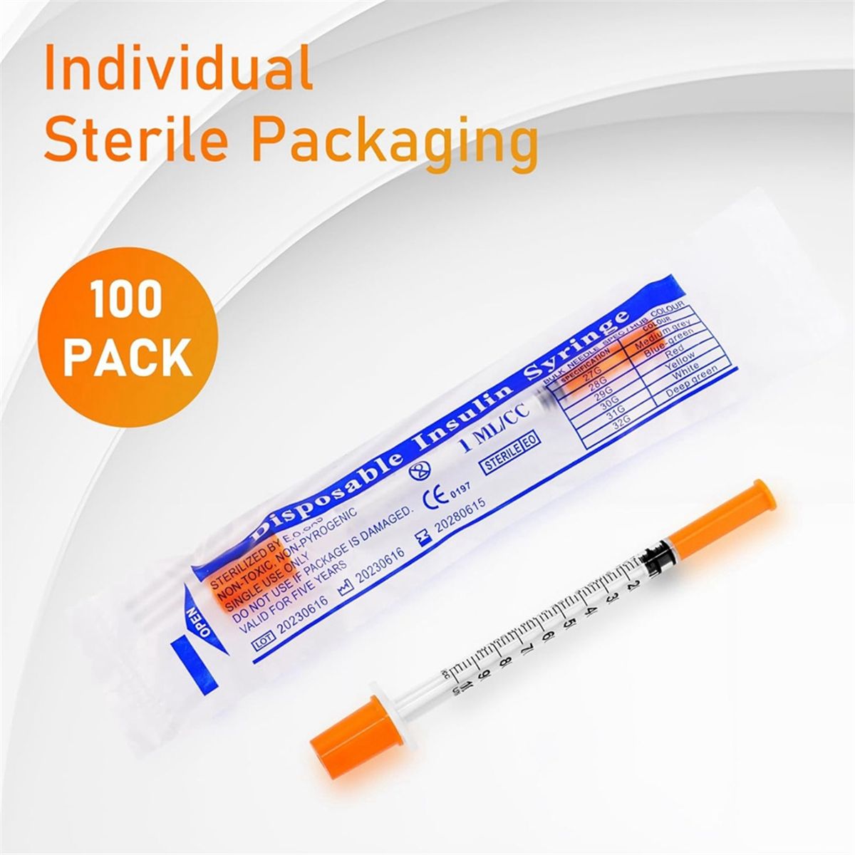 Seringue Insvlin 1 Ml/Cc, Seringues U-100 Avec Bote De 31g ... - 6