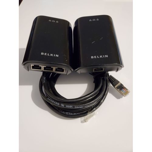 2 Adaptateurs CPL Belkin Powerline 200 Mb