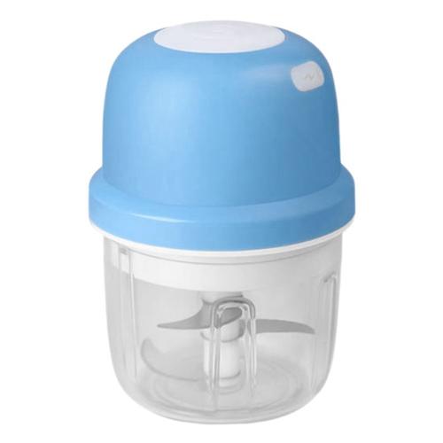 Mini Hachoir, Machine Portative éLectrique Sans de Presse-PuréE D'Ail de Machine de Robot Culinaire de de Trancheuse de Viande pour les Noix D'Oignon 250ML, Bleu