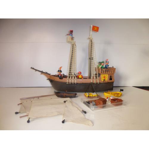 Playmobil vintage bateau pirate 1980, 6 pirates équipés, 2