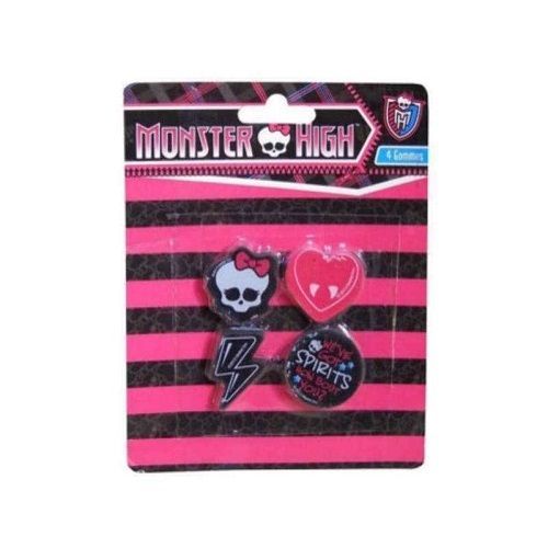 Set De 4 Gommes Monster High - Papeterie / Fourniture Scolaire / Fille / Gommes À Effacer