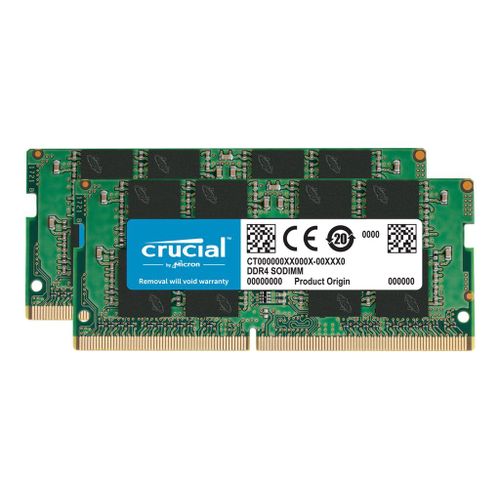Crucial - DDR3 - kit - 16 Go: 2 x 8 Go - SO DIMM 204 broches - 1866 MHz / PC3-14900 - CL13 - 1.35 V - mémoire sans tampon - non ECC