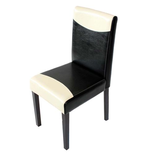 Chaise De Salle À Manger Littau, Chaise De Cuisine, Similicuir   Noir/Blanc, Pieds Foncés