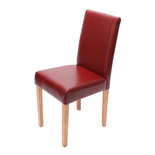 Chaise De Salle À Manger Littau, Chaise De Cuisine, Cuir   Rouge, Pieds Clairs