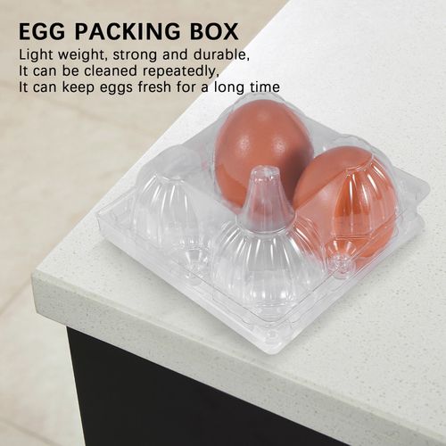 50 PièCes SéRies Cartons D'Oeufs en Plastique en Vrac Clair Support de Plateau D'Oeufs de Poulet pour le Marché des Affaires de Ferme de Poulet de Pâturage Familial - 4 Grilles