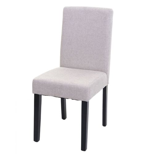 Chaise De Salle À Manger Littau, Chaise De Cuisine, Tissu/Textile   Beige Crème, Pieds Foncés