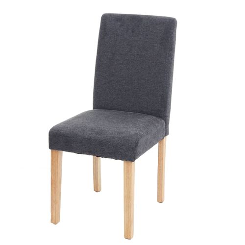 Chaise De Salle À Manger Littau, Chaise De Cuisine, Tissu/Textile   Gris Anthracite, Pieds Clairs