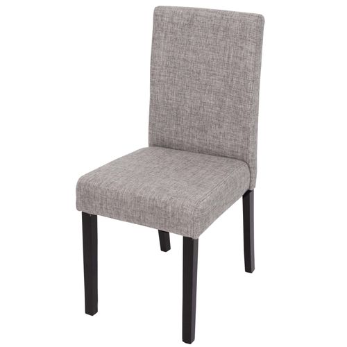 Chaise De Salle À Manger Littau, Chaise De Cuisine, Tissu/Textile   Gris, Pieds Foncés