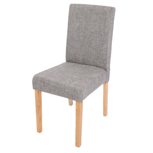 Chaise De Salle À Manger Littau, Chaise De Cuisine, Tissu/Textile   Gris, Pieds Clairs