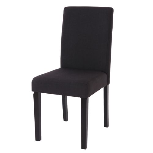 Chaise De Salle À Manger Littau, Chaise De Cuisine, Tissu/Textile   Noir, Pieds Foncés