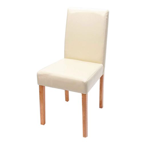 Chaise De Salle À Manger Littau, Chaise De Cuisine, Similicuir   Crème, Pieds Clairs