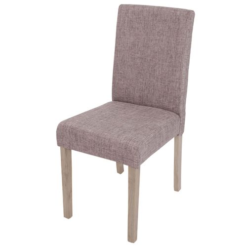 Chaise De Salle À Manger Littau, Chaise De Cuisine, Tissu/Textile   Gris, Pieds Marron