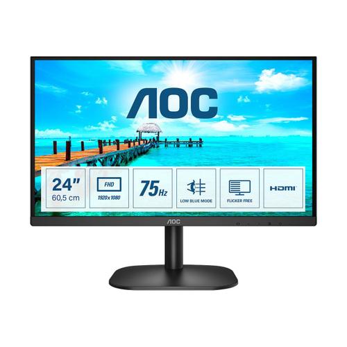 AOC 24B2XDM - B2 Series - écran LED - 23.8" - 1920 x 1080 Full HD (1080p) @ 75 Hz - VA - 250 cd/m² - 3000:1 - 4 ms - DVI, VGA - noir