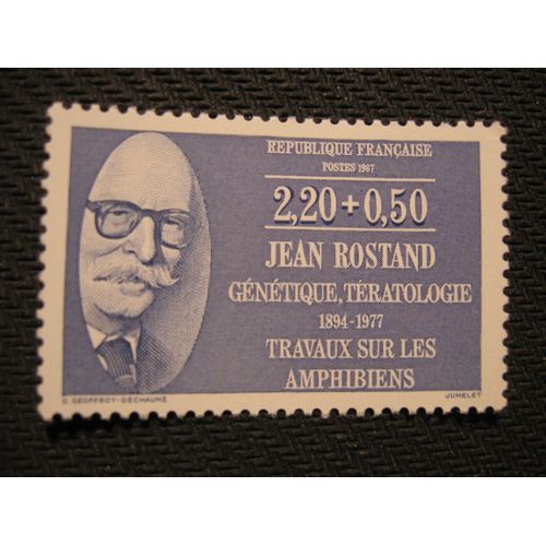 Timbre "Jean Rostand - Génétique, Tératologie" 1987 - Y&t N° 2458