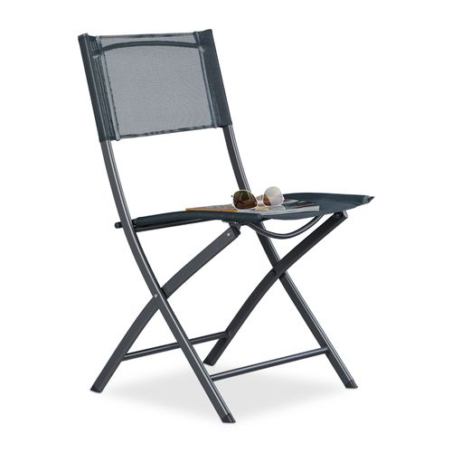 Relaxdays Chaise De Jardin Pliable Chaise Balcon Pliante Camping Terrasse Wave