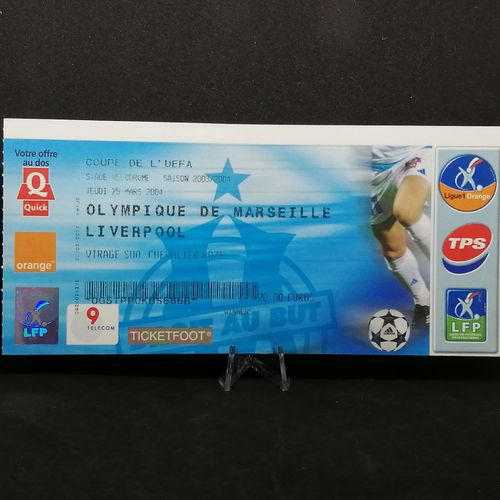 Ticket D Entrée Om-Liverpool (En Coupe De L' Uefa) Saison 2003-2004