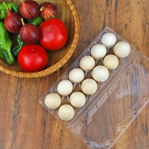 24 PièCes Cartons D'Oeufs en Plastique en Vrac Support de Plateau D'Oeufs de Poulet Transparent pour le Marché des Affaires de Ferme de Poulet de Pâturage Familial - 12 Grilles