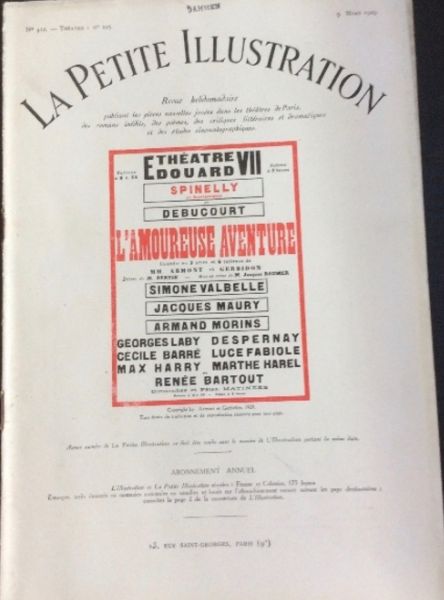 Marcel Gerbidon : 3 Pièces Publiées Par LIllustration Théâtrale Une Affaire DOr (1912) /Un Fils DAmérique (Par Pierre Veber & M. Gerbidon. 1914) / LAmoureuse Aventure Par P. Armont Et M. Gerbidon