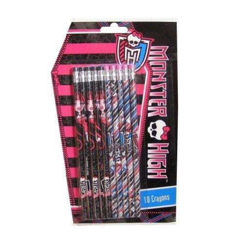 Set 10 Crayons À Bois Monster High - Fourniture Scolaire / Fille / Papeterie