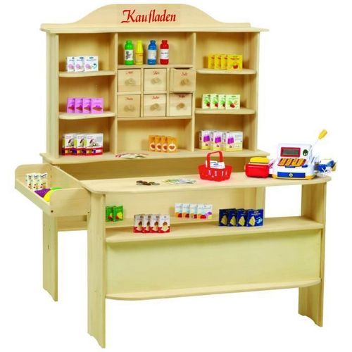 Roba Grand Marché En Bois Avec Caisse Électronique Et Accessoires - Naturel