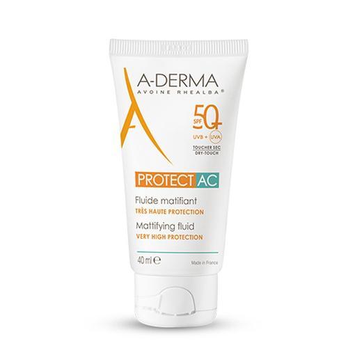 Protect Fluide Matifiant Très Haute Protection Ac 50+ 40ml - A-Derma - Crème Solaire 
