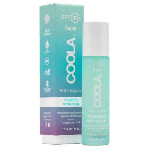 Spray Solaire Visage Fixateur De Maquillage Spf 30 Au Thé Vert - Aloé Vera - Coola - Protection Solaire Visage 