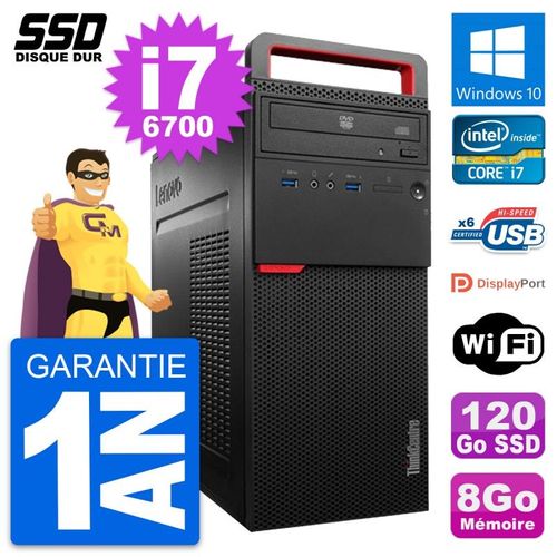 PC Tour Lenovo ThinkCentre M700 Intel i7-6700 RAM 8Go SSD 120Go Windows 10 Wifi
