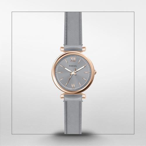 Montre Femme Fossil Carlie Mini Cuir Gris