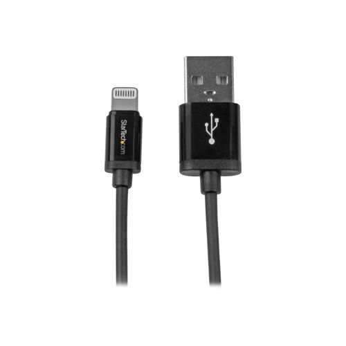 StarTech.com Câble Apple Lightning vers USB pour iPhone, iPod, iPad - 15 cm Noir (USBLT15CMB) - Câble Lightning - Lightning mâle pour USB mâle - 15 cm - double blindage - noir - pour P/N:...