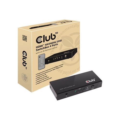 Club 3D SenseVision CSV-1370 - Commutateur vidéo/audio - 4 x HDMI
