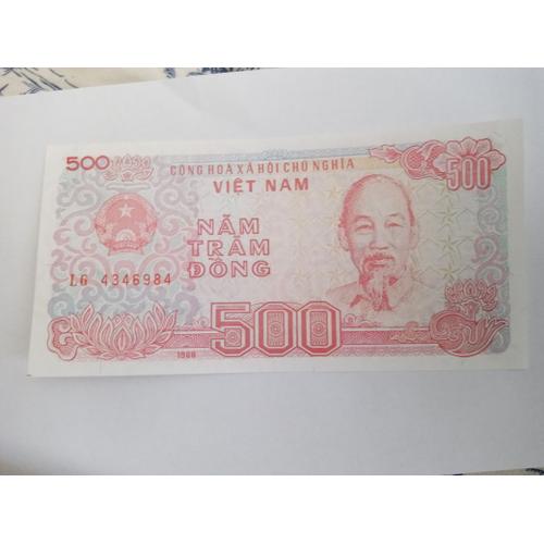 Stampbank Billets de Collection du Vietnam 500 Dong Billet uncirculated croquante/Véritable Papier-Monnaie. 