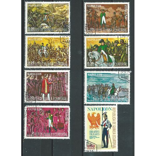 Série Napoléon Guinée Équatoriale 1977 Lot De 8 Timbres Oblitérés